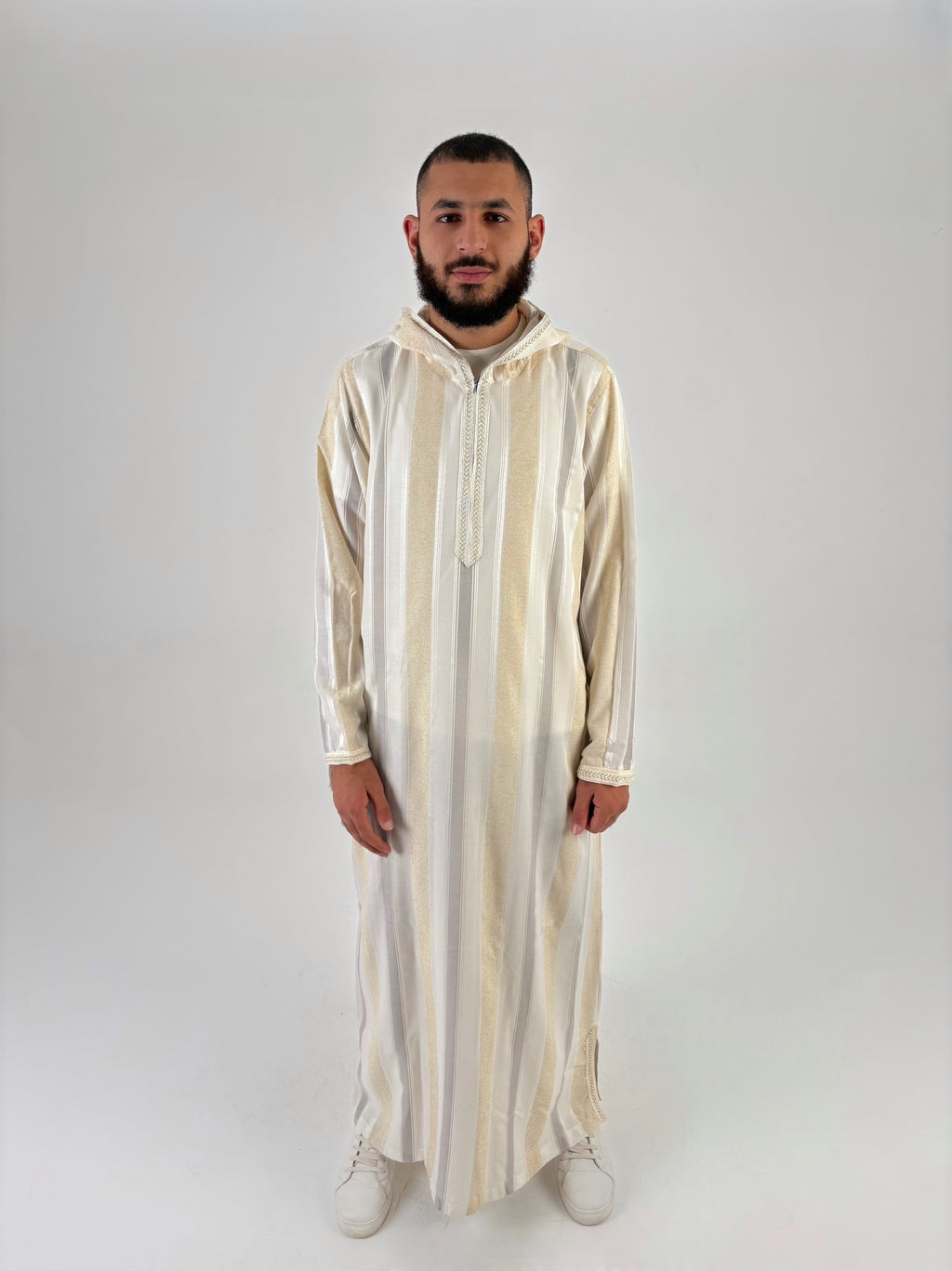 Striped beige moroccan thobe