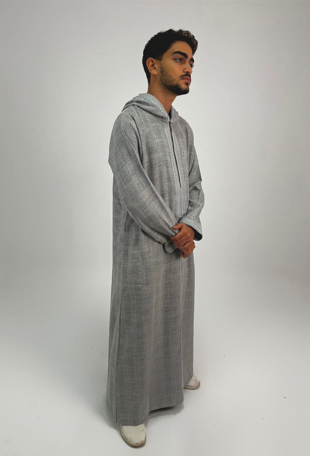 Aseel gray moroccan thobe