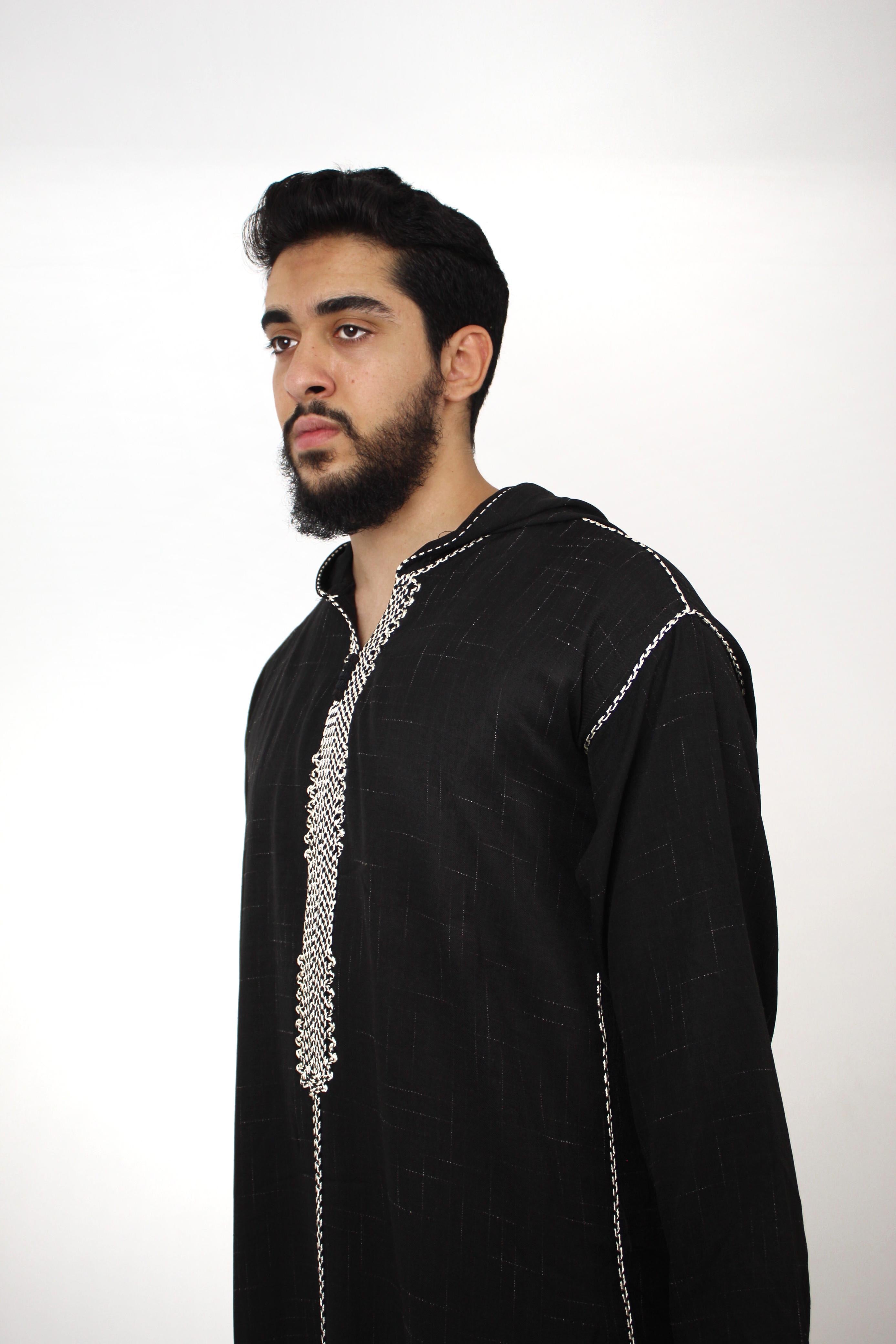 Black moroccan thobe