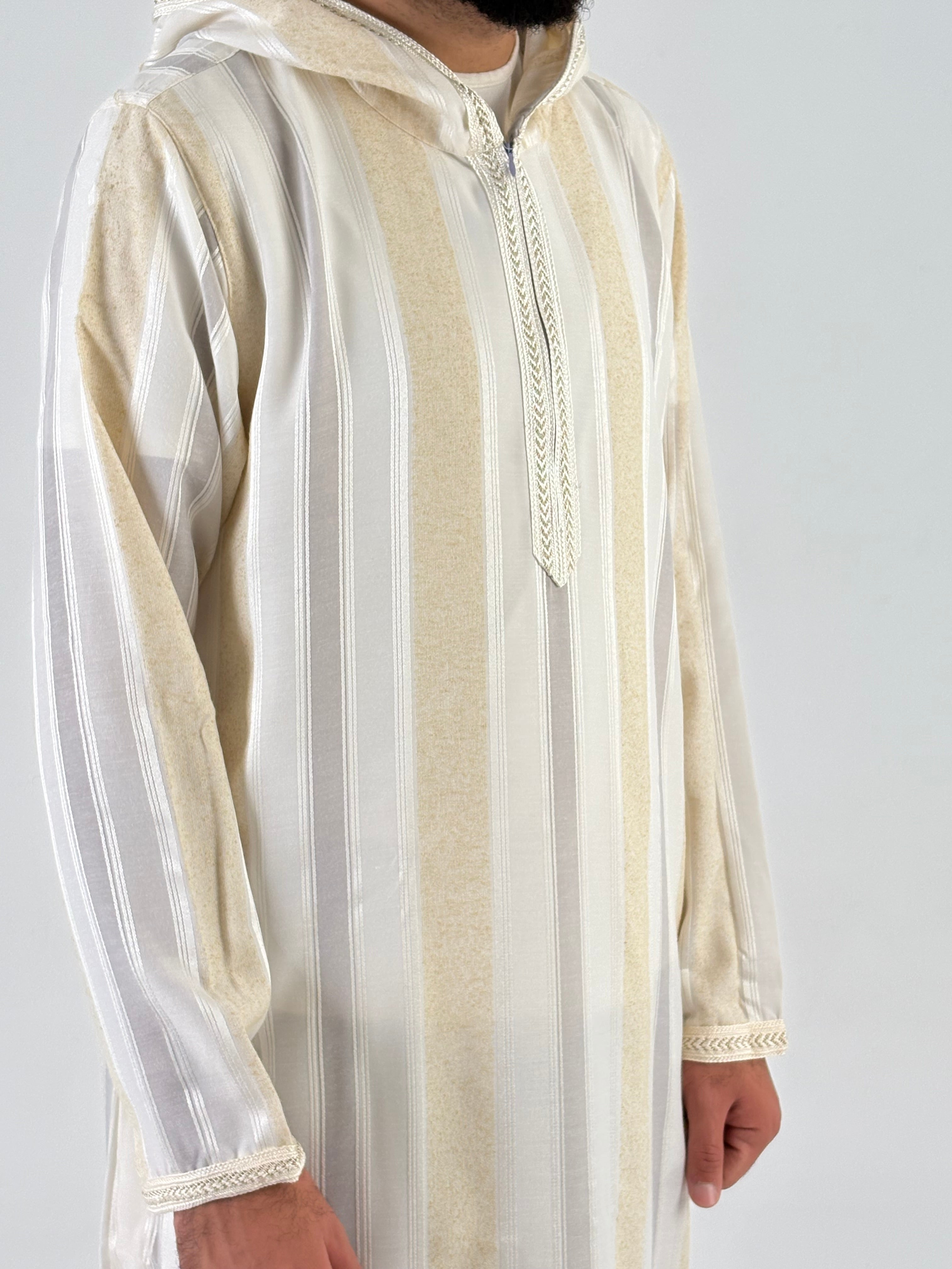 Striped beige moroccan thobe