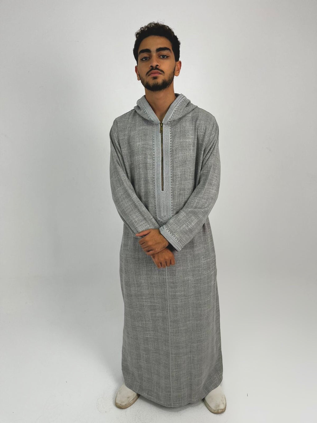 Aseel gray moroccan thobe