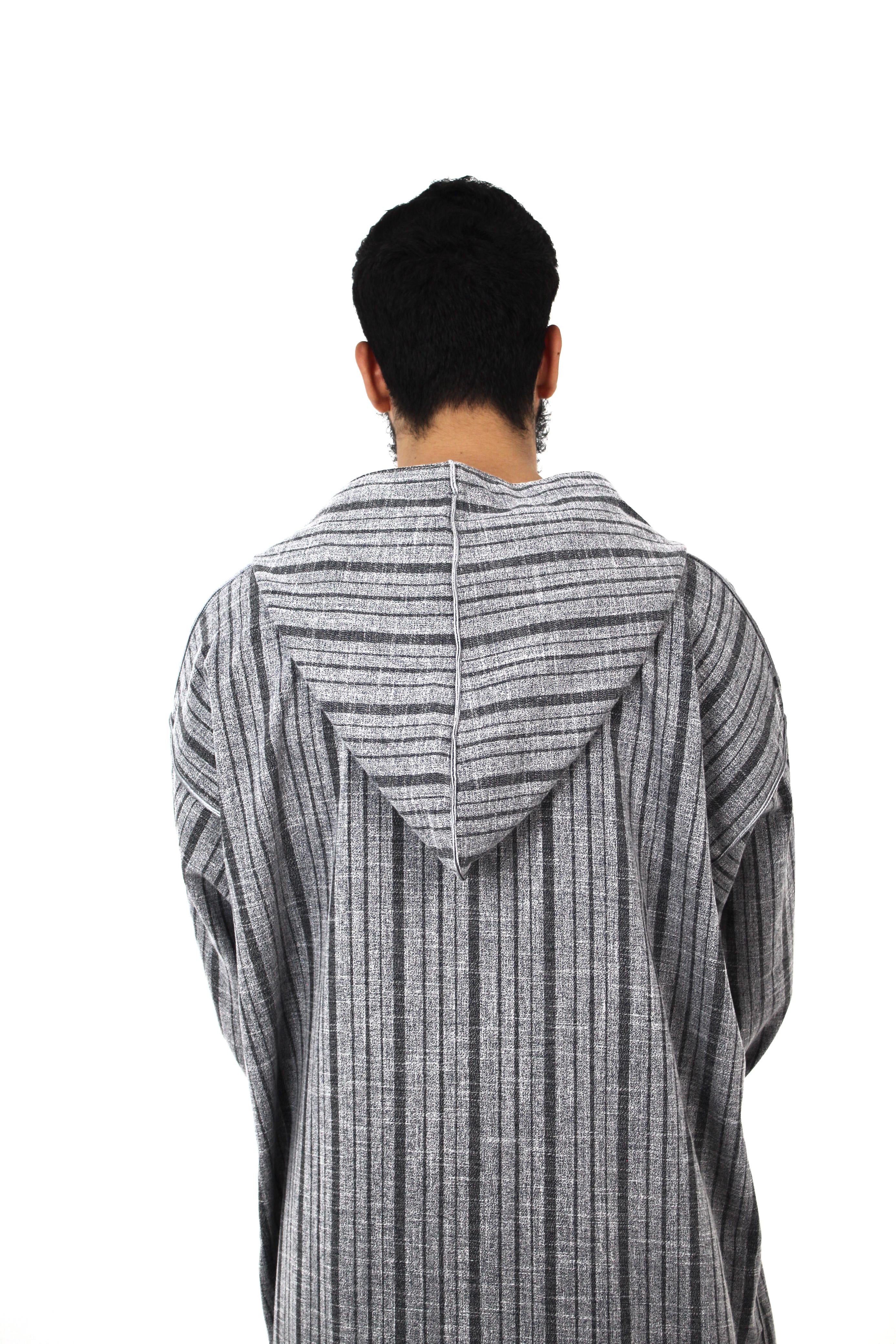 Striped gray moroccan thobe
