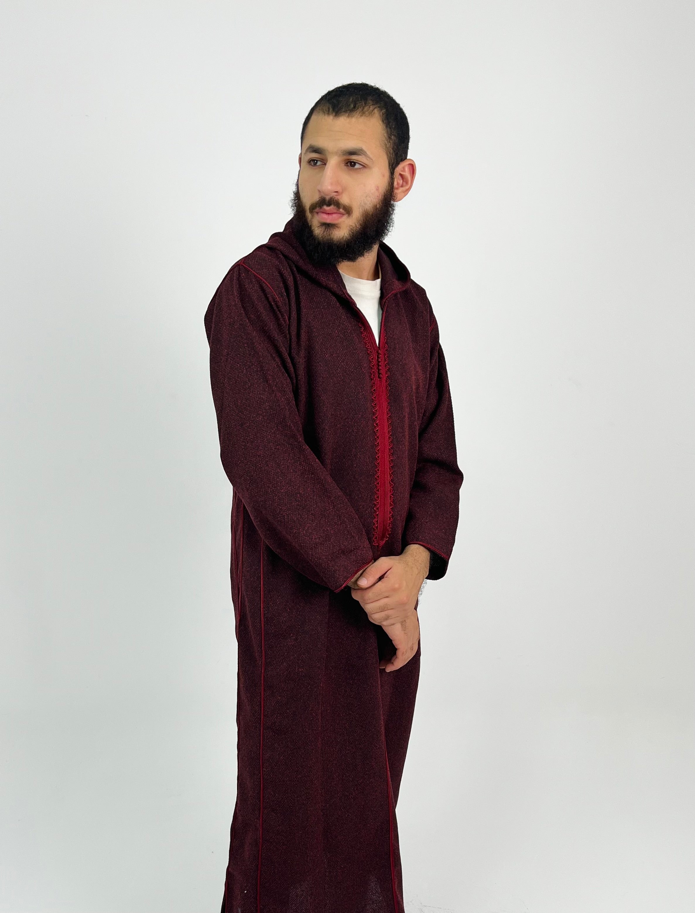Aseel winter moroccan burgundy thobe