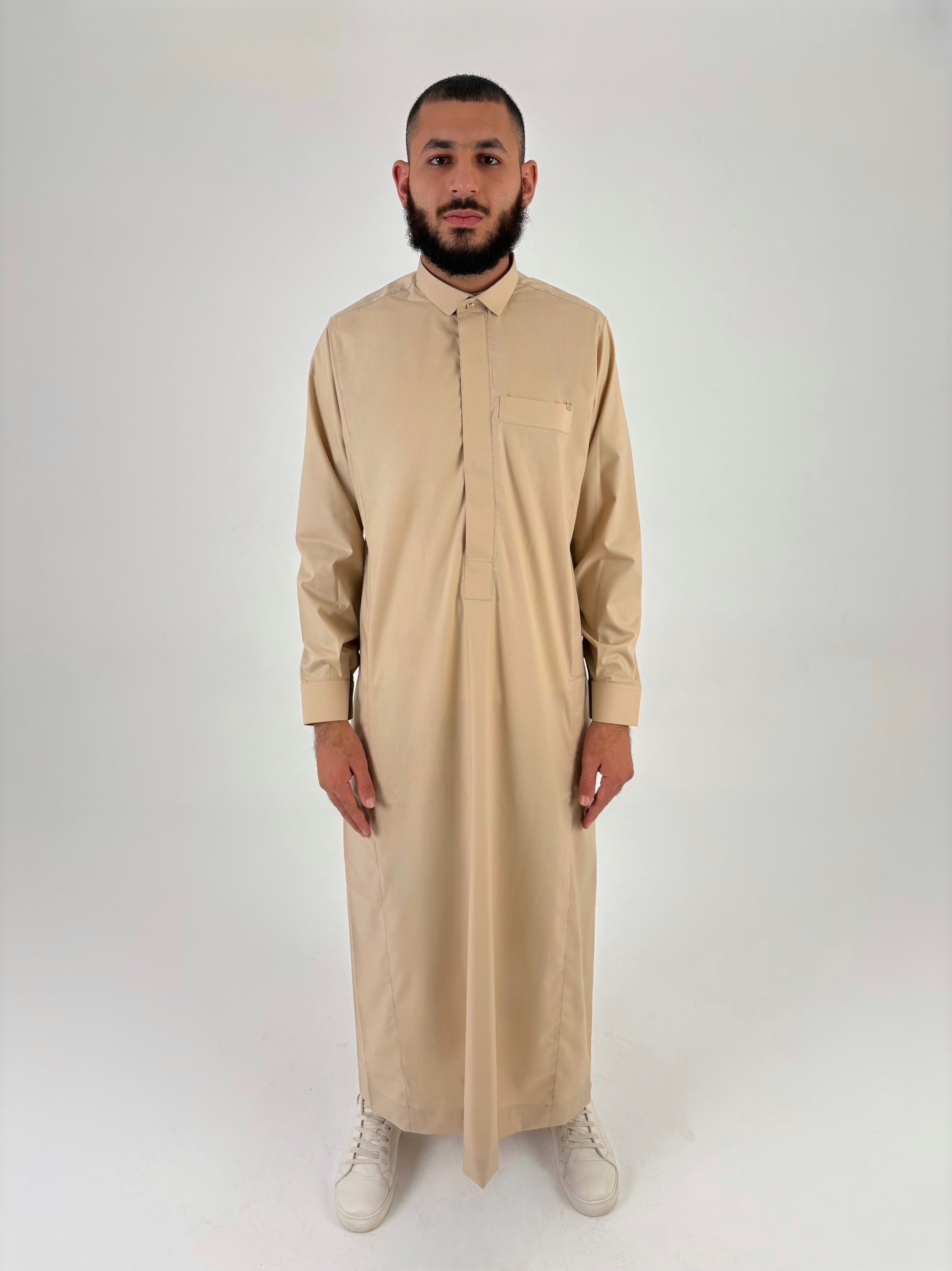 Premium beige qatari thobe