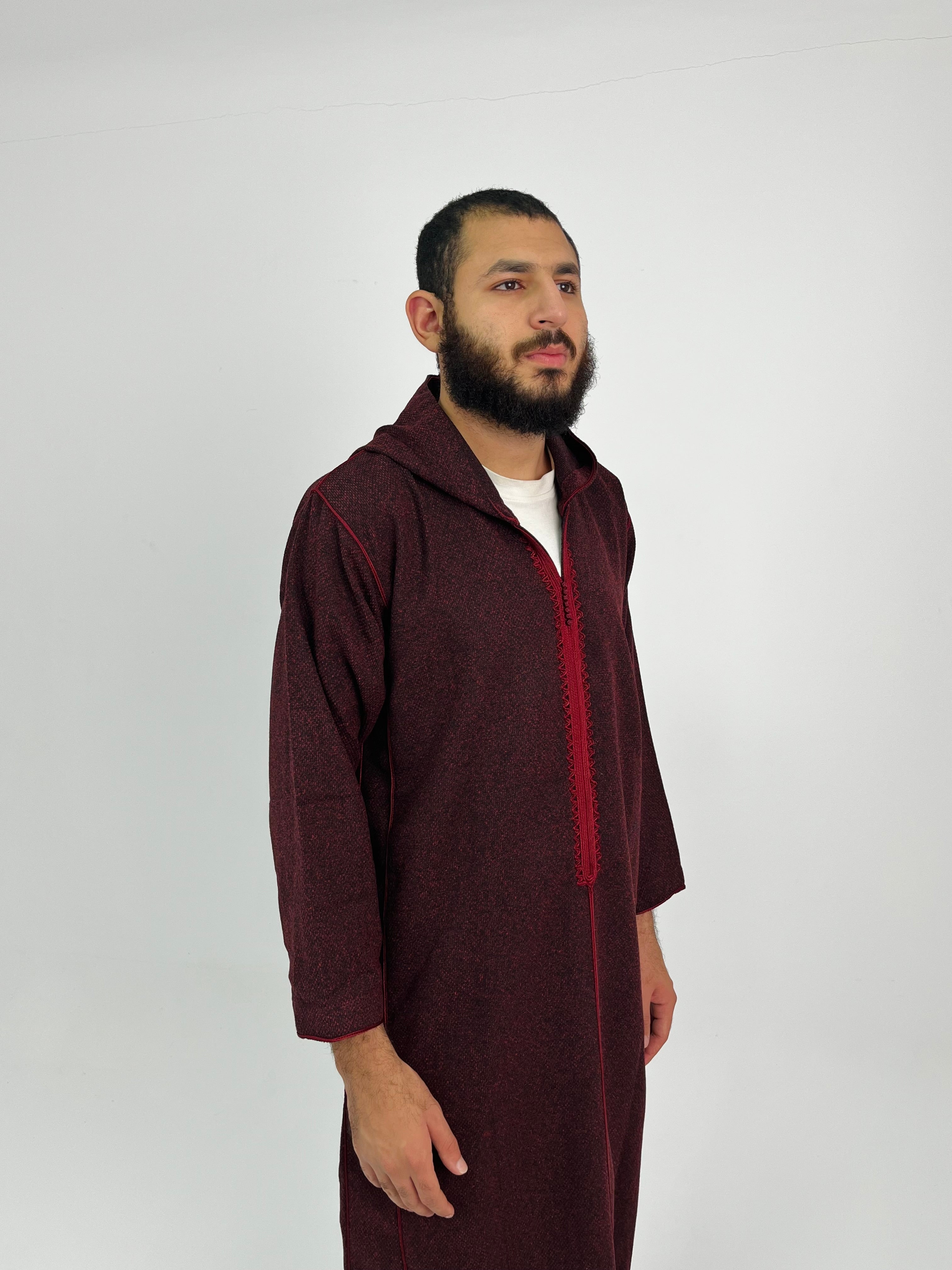 Aseel winter moroccan burgundy thobe