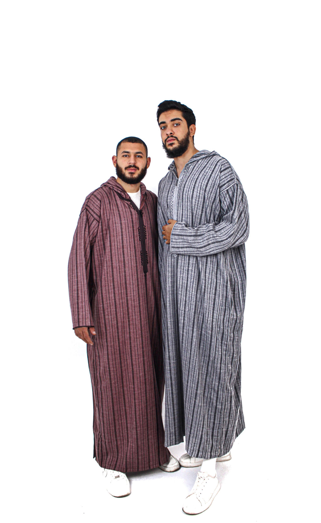 Striped gray moroccan thobe