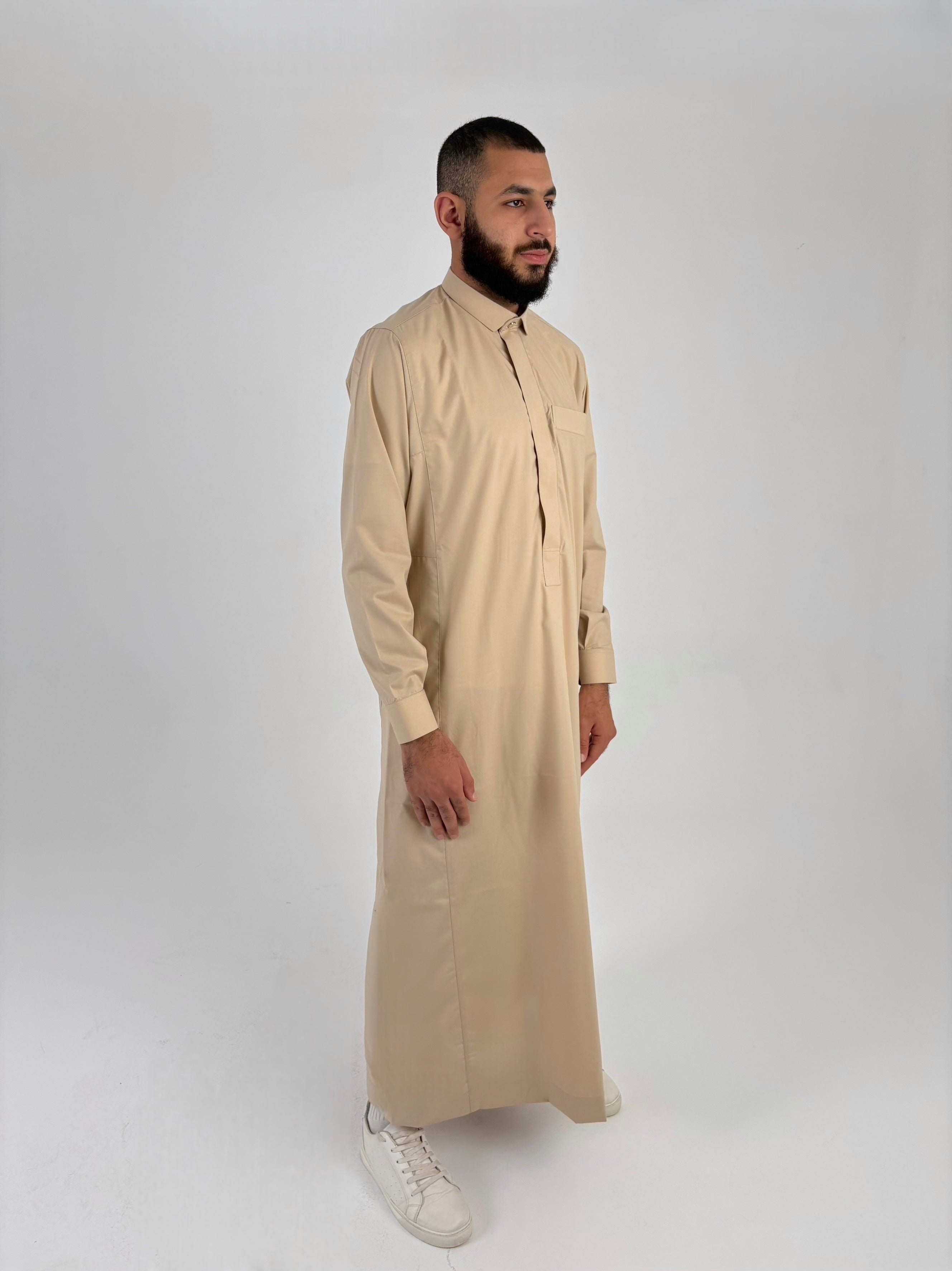 Premium beige qatari thobe