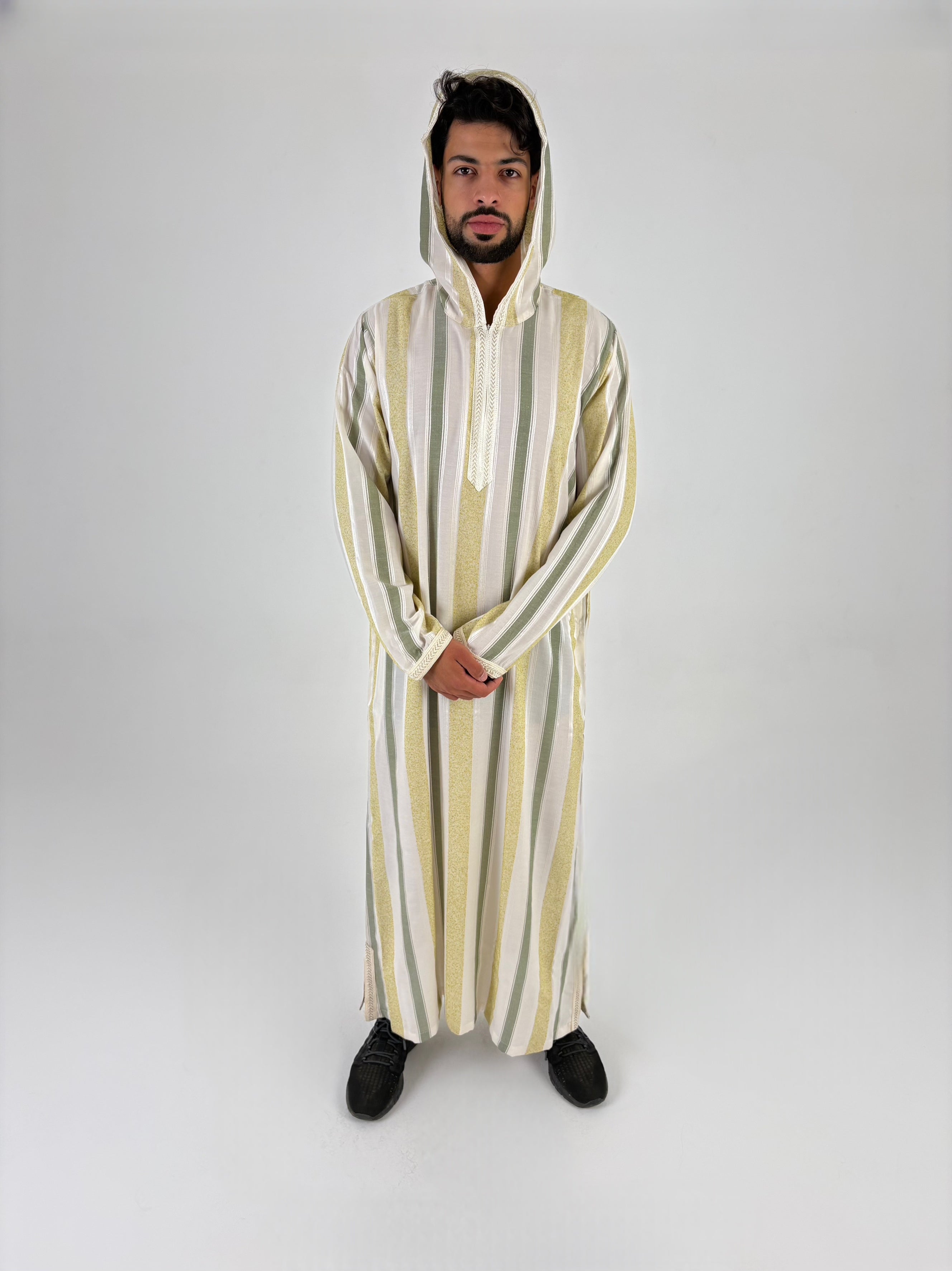 striped green moroccan thobe